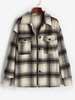 Manteau à Carreaux en Laine Mélangée avec Poche en Avant M