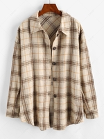 Manteau à Carreaux en Laine Mélangée L Café lumière
