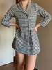 Manteau Carreaux à Grille avec Double Boutonnage en Tweed L Noir