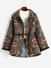 Manteau Ceinturé Ethnique Motif Aztèque L Multi a