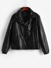 Manteau Court Cousu à Bouton-Pression Zippé avec Bouton-Pression 2xl Noir