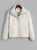 Manteau Court Cousu à Bouton-Pression Zippé avec Bouton-Pression M Café lumière