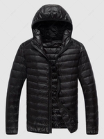 Manteau Doudoune à Capuche Matelassé avec Poches à Zip M Noir