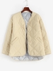 Manteau Doudoune Matelassé avec Bouton Pression L Café lumière