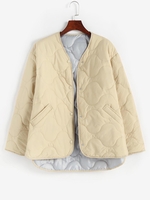 Manteau Doudoune Matelassé avec Bouton Pression M Café lumière