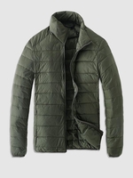 Manteau Doudoune Matelassé avec Poches à Zip L Vert profond