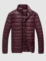 Manteau Doudoune Matelassé avec Poches à Zip S Rouge foncé