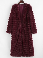 Manteau en Fausse Fourrure Xxl Rouge