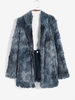 Manteau Fourré Ouvert en Avant M Bleu profond