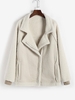 Manteau Fourré Zippé en Fausse Laine M Blanc