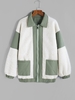 Manteau Goutte Epaule en Blocs de Couleurs M Vert clair