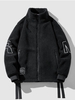 Manteau Lettre Zippé Matelassé S Noir