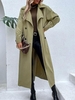 Manteau Long à Double Boutonnage avec Poche M Vert clair