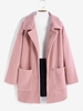Manteau Long à Goutte Epaule en Laine Mélangée avec Poche Xl Rose clair