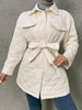 Manteau Matelassé à Ceinture Épaules Tombantes M Blanc