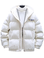 Manteau Matelassé Lettre Graphique Zippé avec Poches 3xl Blanc