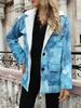 Manteau Matelassé Teinté avec Poche en Velours Côtelé L Bleu