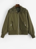 Manteau Matelassé Zippé à Col en Fausse Laine S Vert