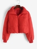 Manteau Matelassé Zippé avec Poches L Rouge