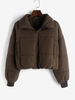 Manteau Matelassé Zippé avec Poches S Café profond