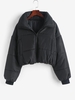 Manteau Matelassé Zippé avec Poches Xs Noir
