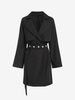 Manteau Trench Long Ceinturé à Manches Raglan M Noir