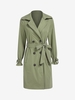 Manteau Trench Long Ceinturé avec Poche S Vert profond