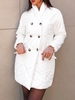 Manteau Doudoune Matelassé à Double Boutonnage Détaillé M Blanc