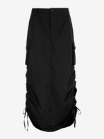 Maxi Jupe Parachute à Fente Élevée à Taille Basse S Noir