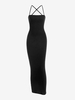 Maxi Robe Croisée en Tricot Ouverte Au Dos S Noir