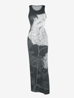 Maxi Robe Débardeur à Imprimé Fleuri S Noir
