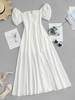 Maxi Robe Epaule Dénudée à Fente Haute à Col Noué Xs Blanc