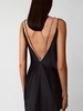 Maxi Robe Longue à Dos Nu Ornée de Strass L Noir