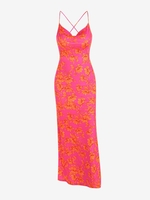 Maxi Robe Longue à Imprimé Floral à Dos Nu à Col Halter M Rose clair