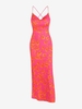 Maxi Robe Longue à Imprimé Floral à Dos Nu à Col Halter S Rose clair