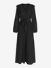 Maxi Robe Plissée Ceinturée M Noir