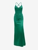 Maxi Robe Soyeuse Plissée Ouverte Au Dos à Lacets Xxl Vert