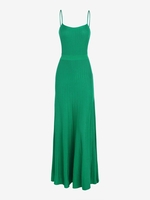 Maxi Robe Tricotée en Couleur Unie L Vert