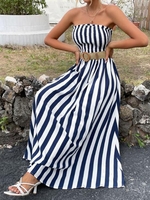 Maxi Robe Tube Rayée Plissée S Multi a
