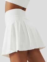 Mini-Jupe de Sport Plissée à Doublure S Blanc