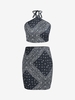 Mini Jupe Moulante à Imprimé Echarpe de Grande Taille à Col Halter