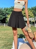 Mini Jupe Patineuse à Taille Haute S Noir