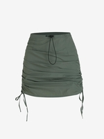 Mini Jupe Sanglée à Cordon L Vert profond