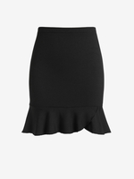 Mini-Jupe Sirène Côtelée de Grande Taille 1xl Noir