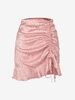 Mini Jupe Sirène Léopard en Satin en Jacquard M Rose léger