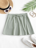 Mini Jupe Texturée à Cordon S Vert clair