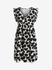 Mini-Robe à Imprimé Cœur de Grande Taille à Volants 2xl Noir