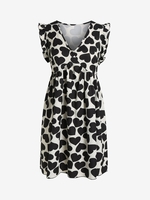 Mini-Robe à Imprimé Cœur de Grande Taille à Volants 2xl Noir