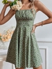 Mini Robe à Imprimé Fleurie Au Poitrine à Volants M Vert