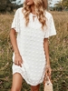 Mini Robe à Pois à Manches Bouffantes M Blanc